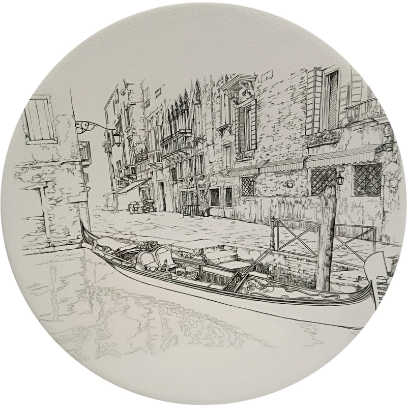 بشقاب دیوارکوب سفالی مدل منظره کد 3