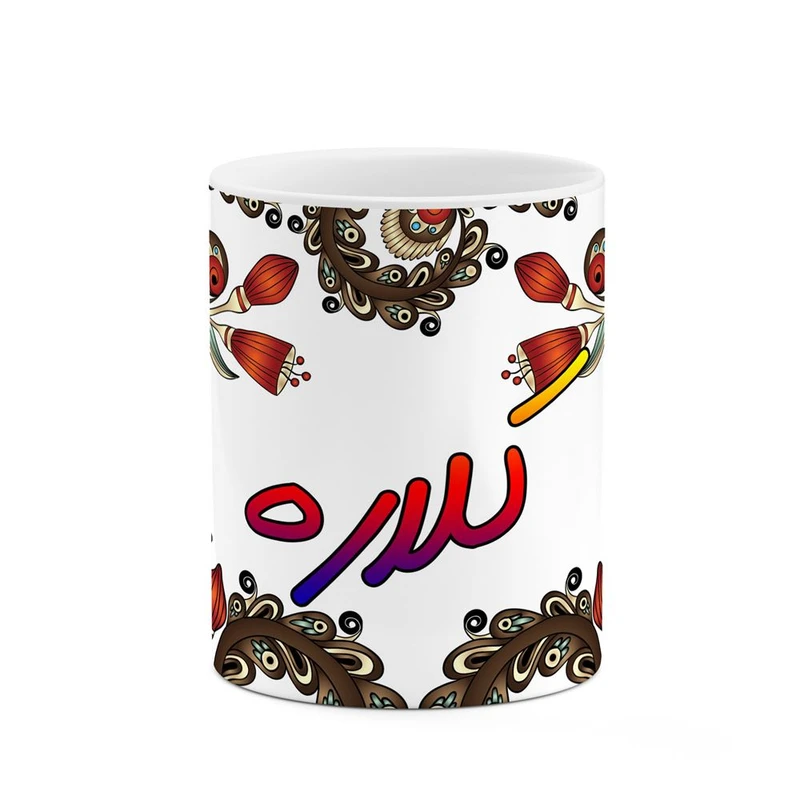 ماگ کاکتی مدل اسم کلاره طرح سنتی گل و بته کد mgh46593