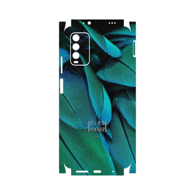 برچسب پوششی ماهوت مدل Green Feather-FullSkin مناسب برای گوشی موبایل شیائومی Redmi Note 9 4G
