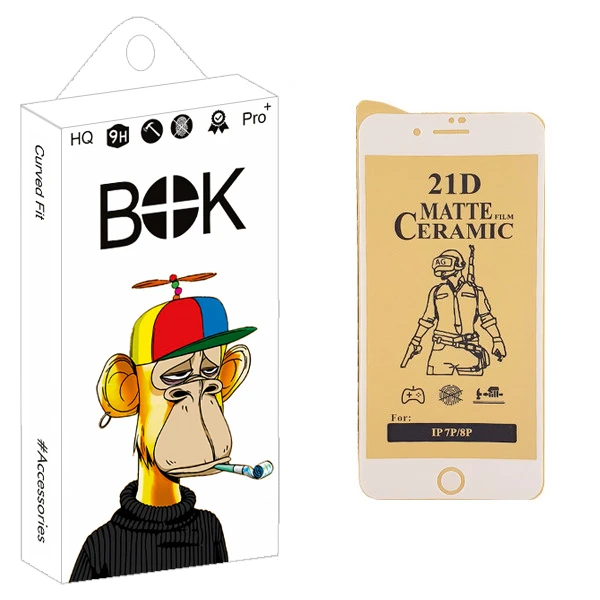 محافظ صفحه نمایش سرامیکی بوک مدل +HD مناسب برای گوشی موبایل اپل iPhone 7 Plus