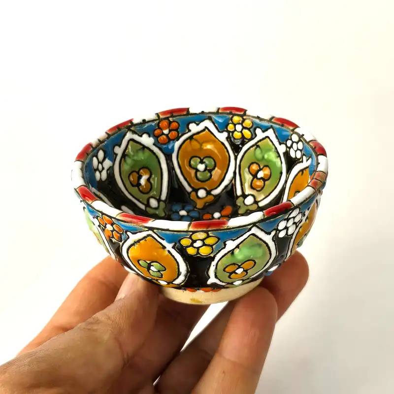 پیاله مینا کاری مدل ترشی خوری