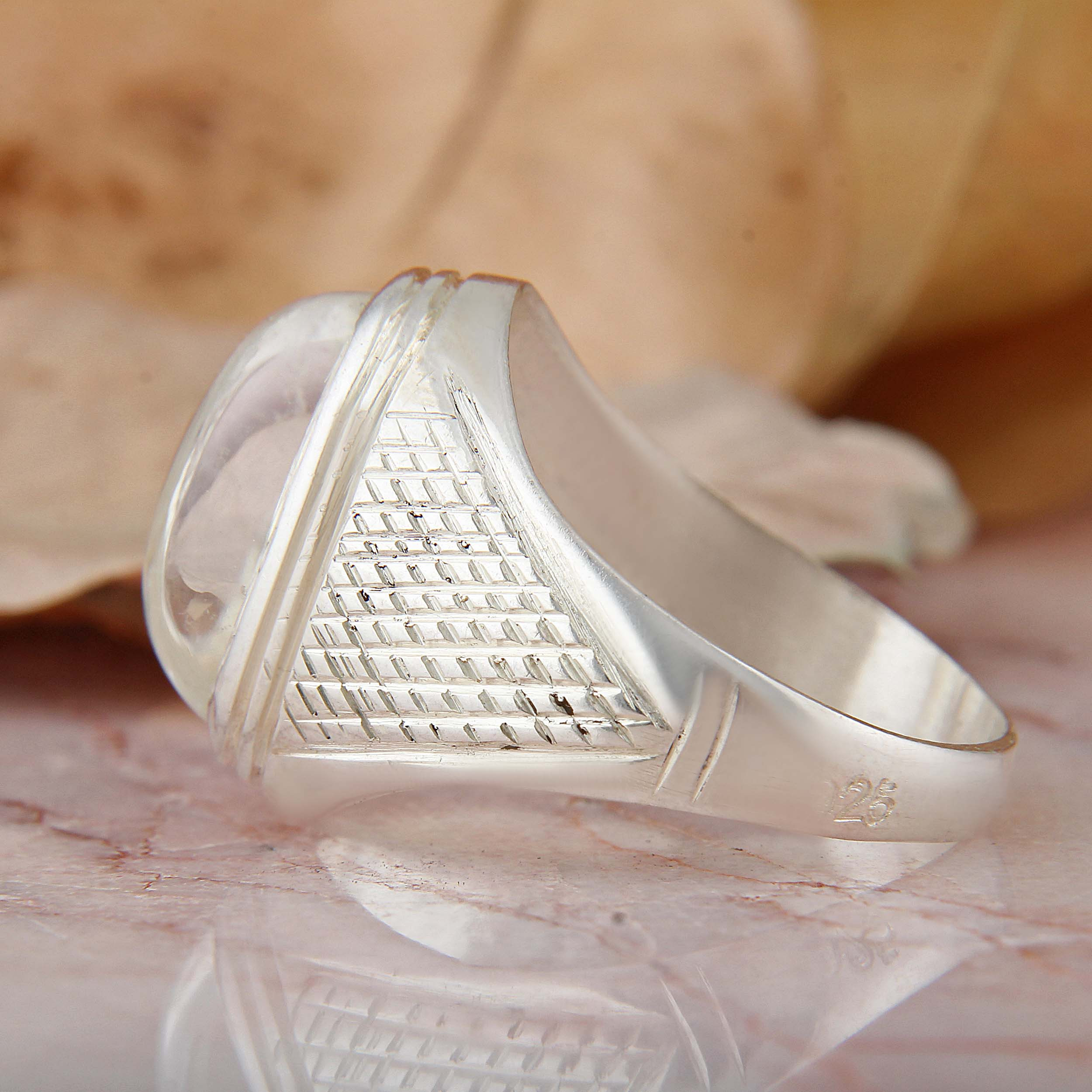 انگشتر نقره مردانه بازرگانی میلادی مدل رکاب سیلندری در نجف کد AM_4155