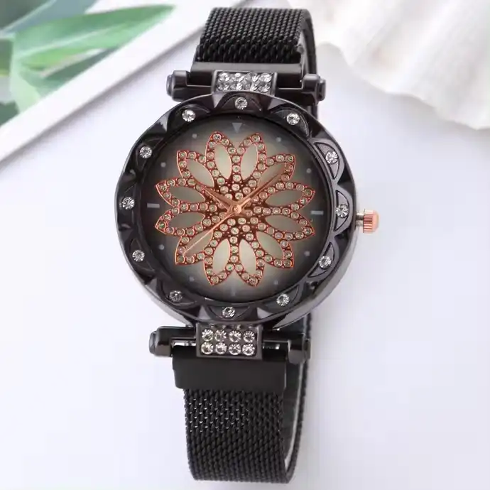 ساعت مچی عقربه ای زنانه مدل چرخشی کد mesh1