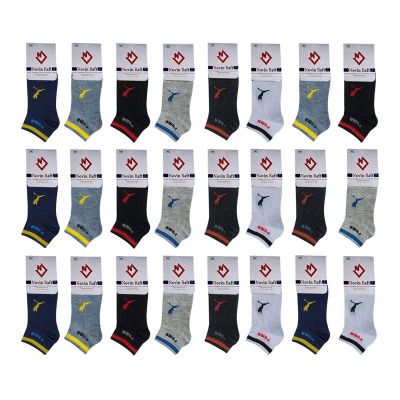 جوراب ساق کوتاه مردانه کد 626v بسته 24 عددی