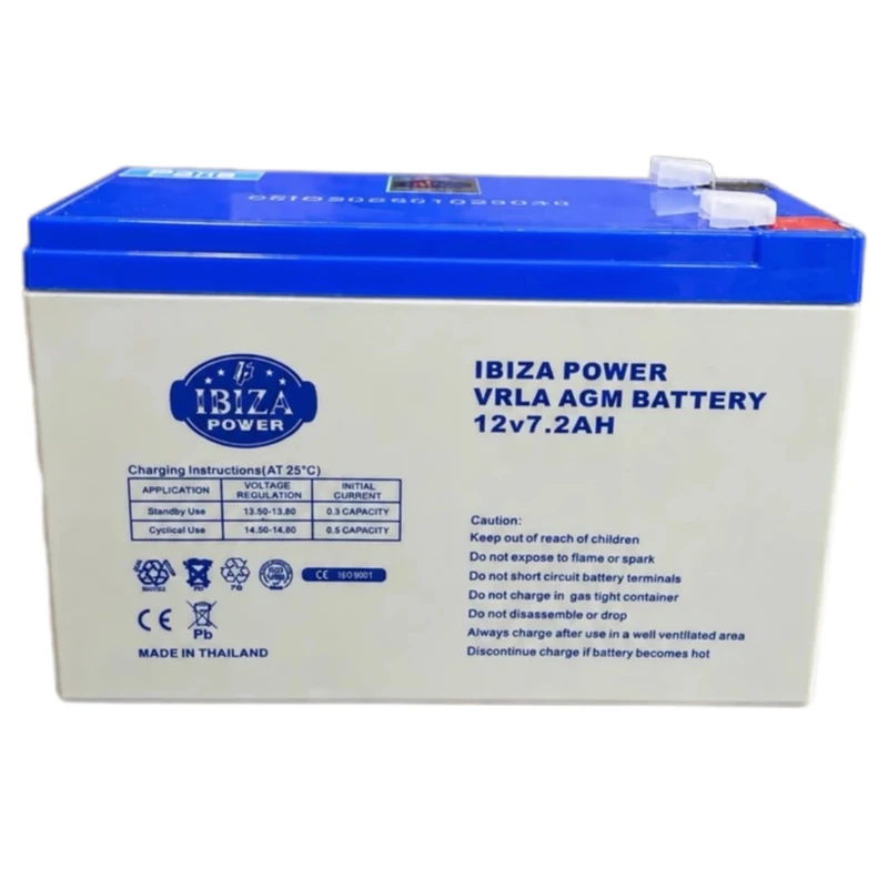 باتری UPS با ولتاژ 12 ولت و شدت جریان 7.2 آمپرساعت ایبیزا مدل +12V-7A-ER