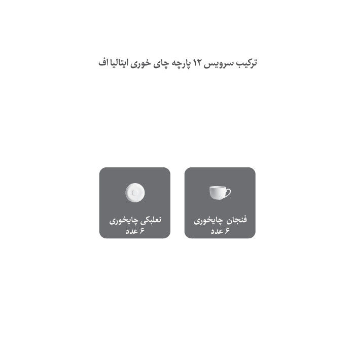 سرویس چای خوری 12 پارچه چینی زرین ایران مدل اسپاتی درجه عالی