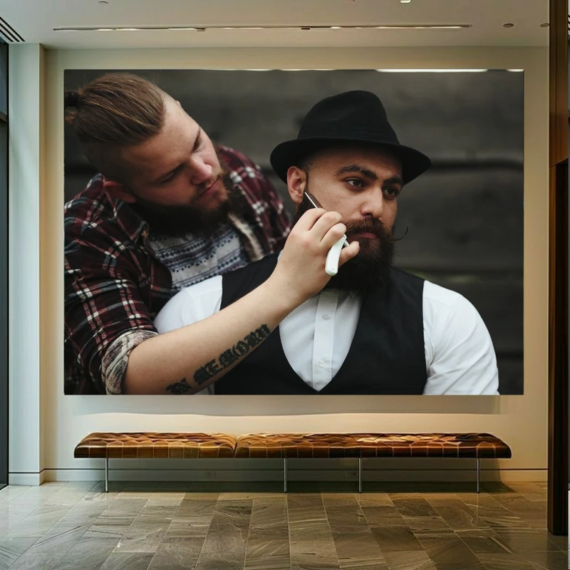 تابلو بوم طرح آرایشگاه مردانه  کد GR1157