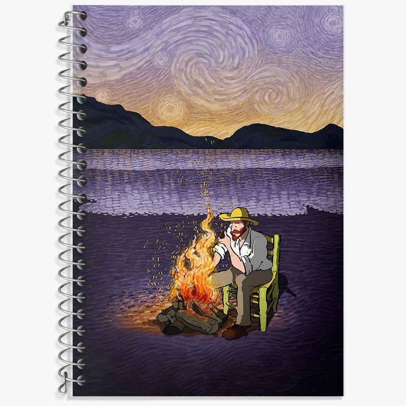 دفتر لغت 50 برگ خندالو طرح ونسان ونگوگ کد F5068