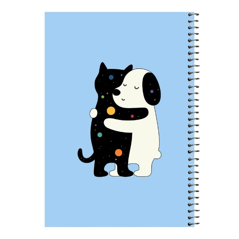 دفتر مشق 80 برگ اس جی مدل گربه و سگ   