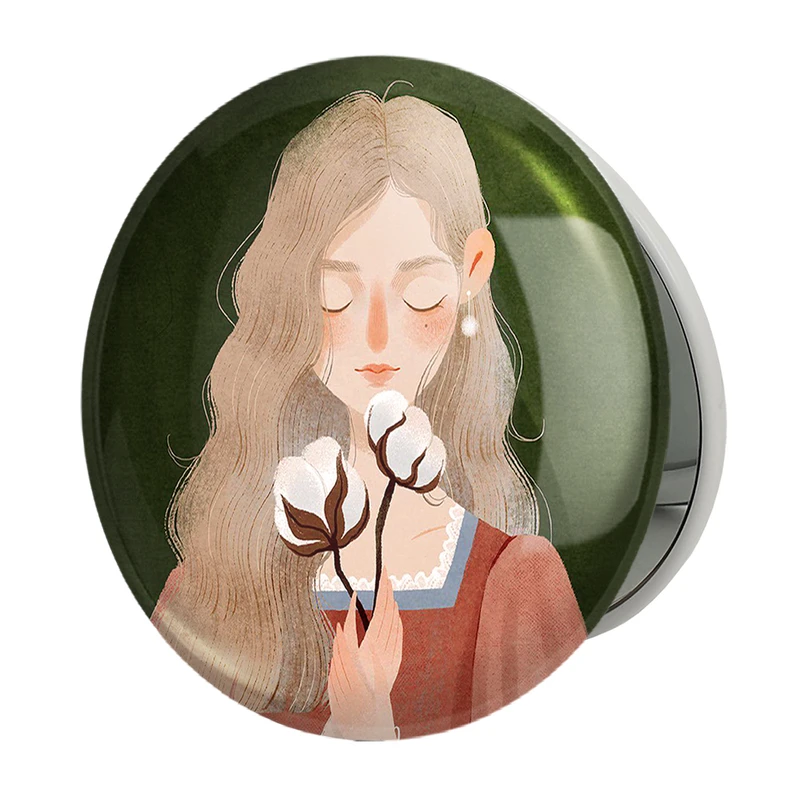 آینه جیبی خندالو طرح دخترونه مدل تاشو کد 6049 