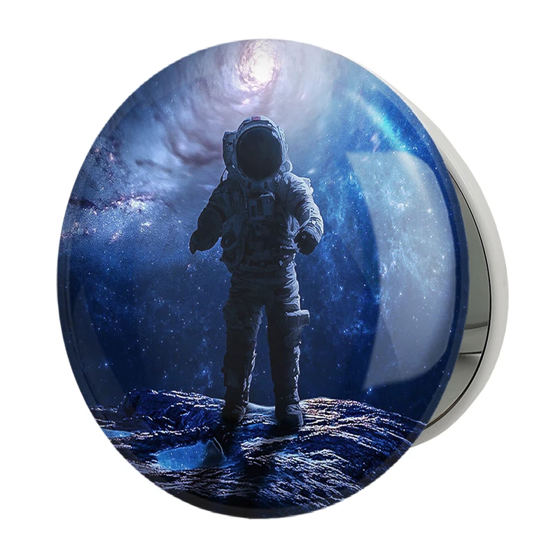 آینه جیبی خندالو طرح کهکشان و سیاره ها مدل تاشو کد 25365 