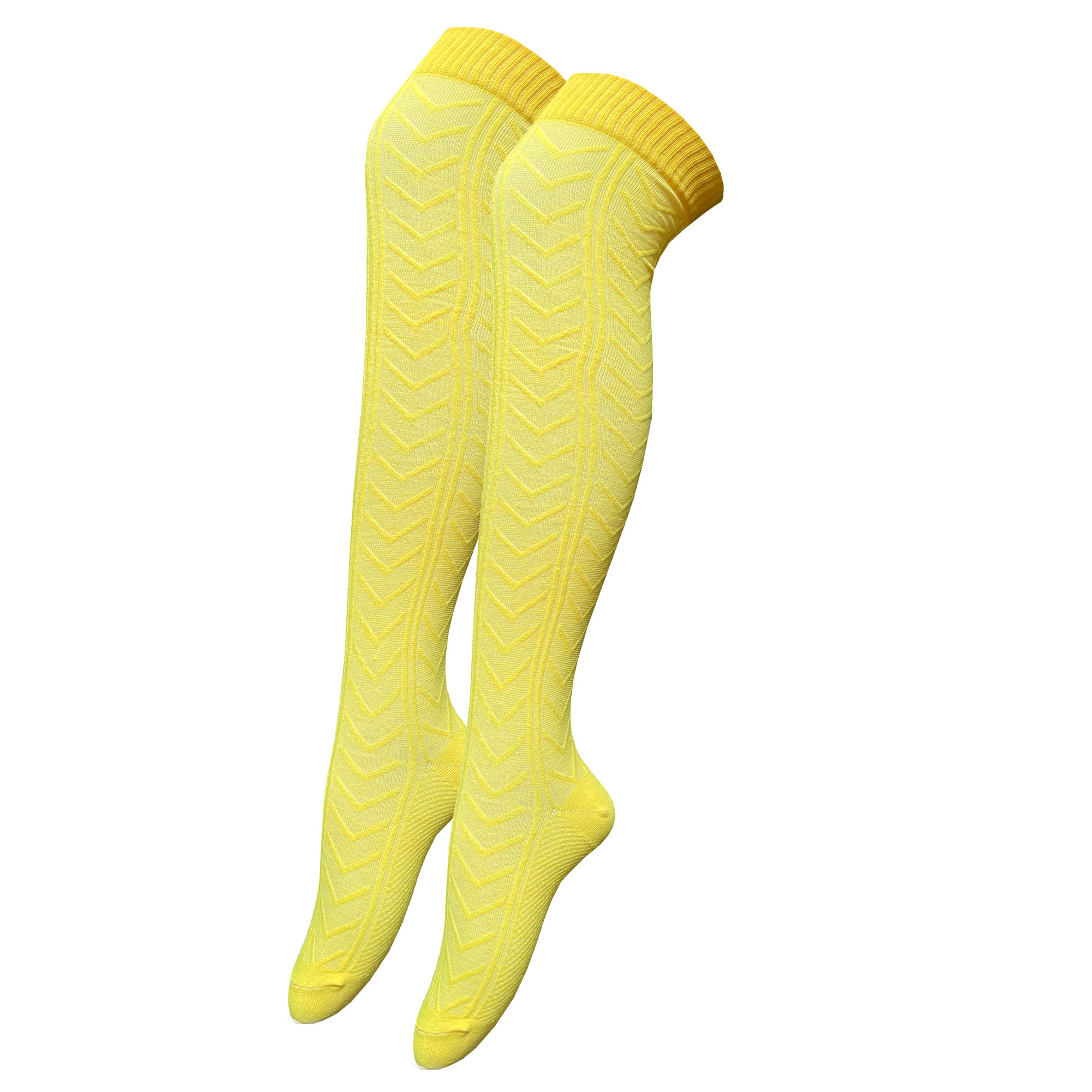 جوراب ساق بلند زنانه دون دزا مدل برجسته کد 101 رنگ زرد