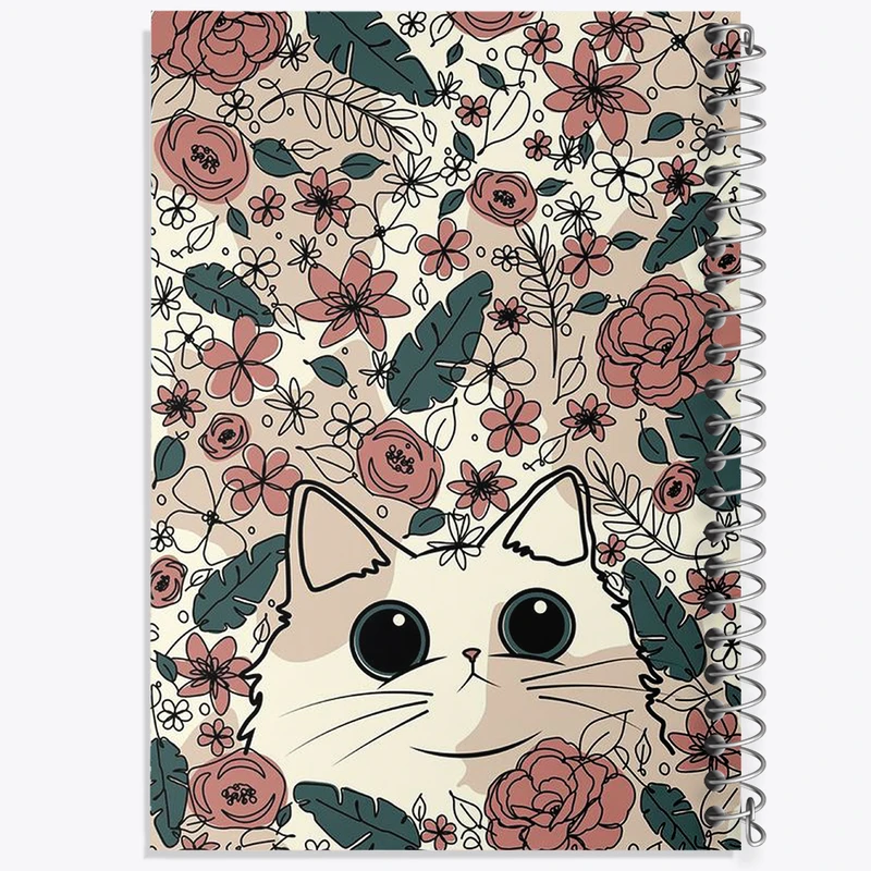 دفتر لیست خرید 50 برگ خندالو طرح گربه و گل کد N1728