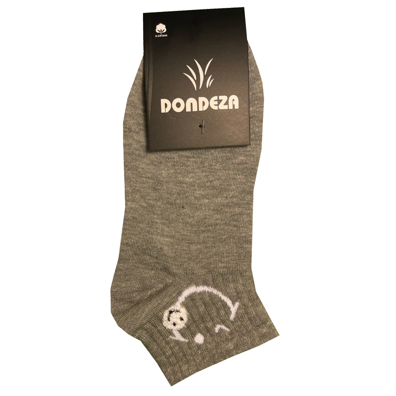 جوراب ساق کوتاه زنانه مدل پنبه بوکله طرح لبخند کد 606