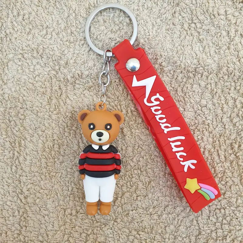 جاکلیدی مدل سیلیکونی طرح خرس لباس راه راه کد DB24