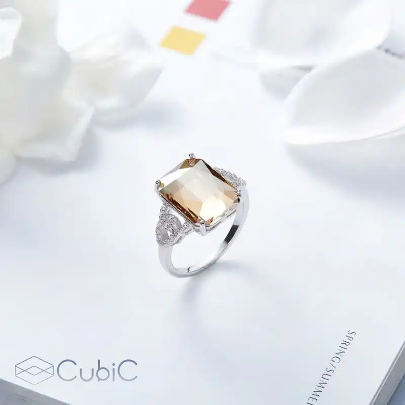 انگشتر نقره زنانه کوبیک مدل QE-6706