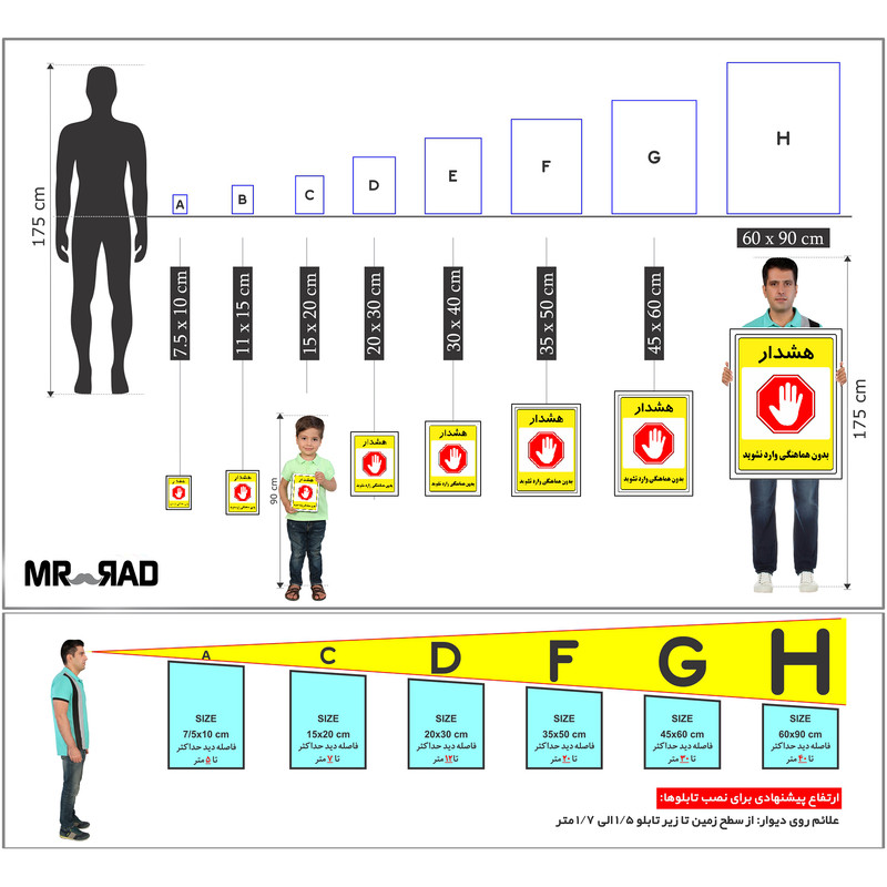 برچسب ایمنی مستر راد طرح بدون هماهنگی وارد نشوید مدل HSE-OSHA-1301