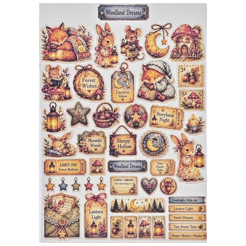برچسب طرح برش خورده بولت ژورنال مدل Woodland Dreams A5