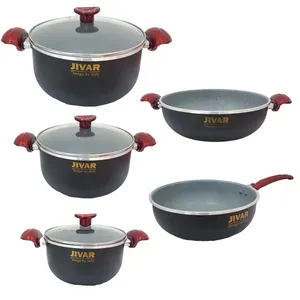 سرویس پخت و پز 8 پارچه ژیوار مدل دسته آلبالویی