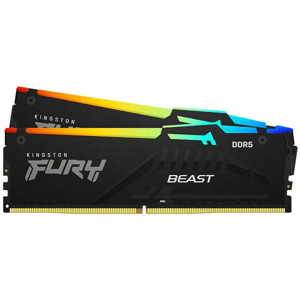 رم کامپیوتر DDR5 دو کاناله 6000 مگاهرتز CL40 کینگستون مدل BEAST RGB BLACK ظرفیت 32 گیگابایت