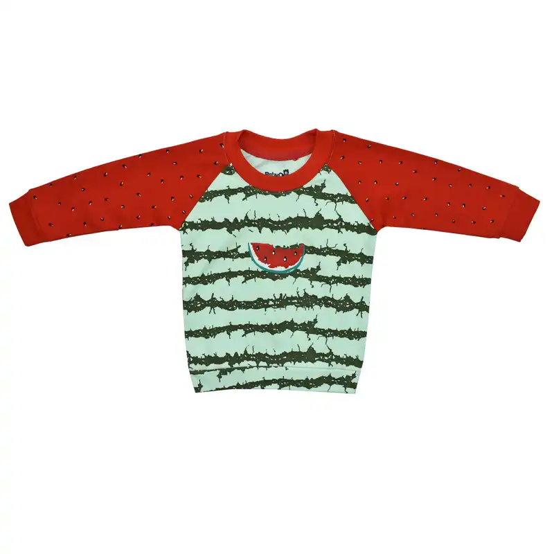 ست تی شرت و شلوار نوزادی بی بی وان مدل هندوانه یلدا