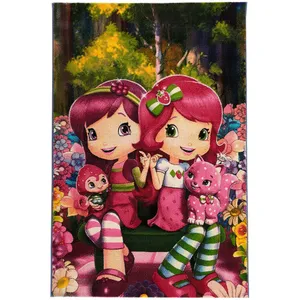 فرش ماشینی فرش مارکت تریتا مدل اتاق کودک دختر توت فرنگی کد fm 500 91027