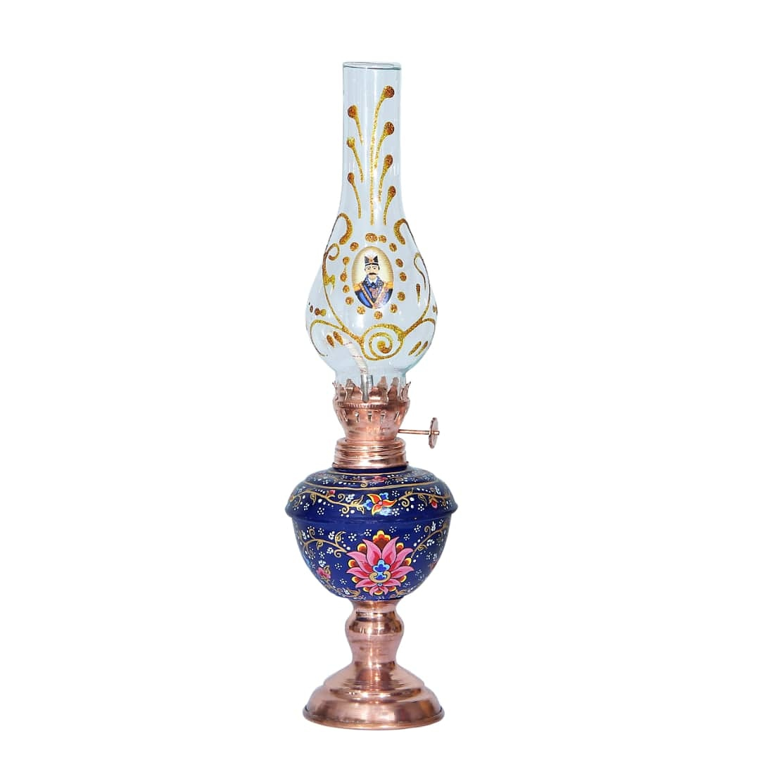 چراغ گردسوز مسی طرح لاله عباسی مدل 002