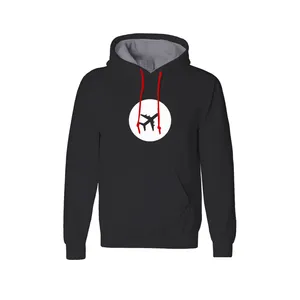 هودی مردانه مدل هواپیما کد K33 رنگ مشکی