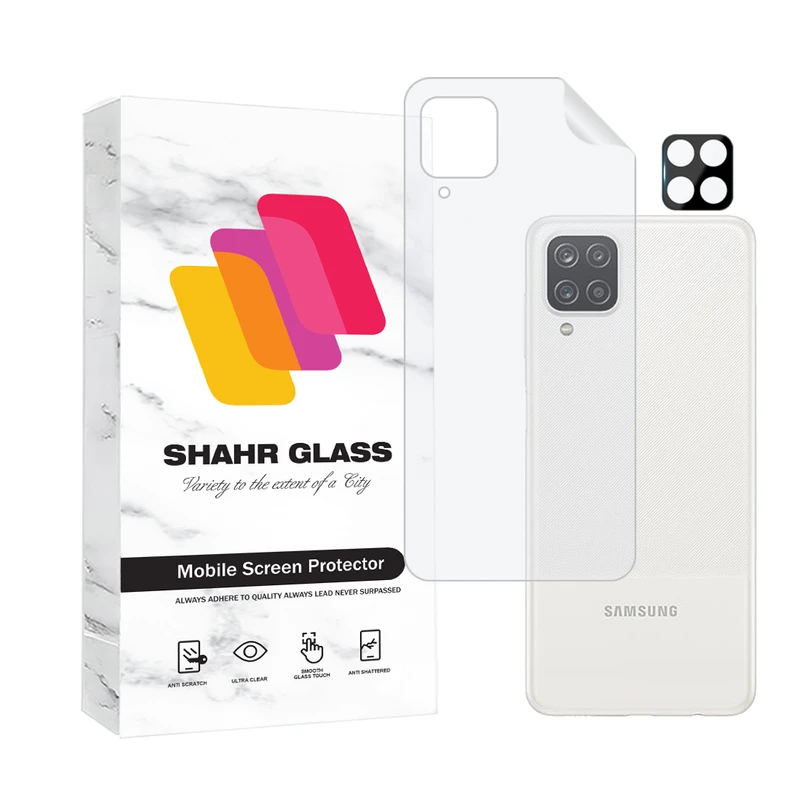 محافظ پشت گوشی شهر گلس مدل MTBFULS مناسب برای گوشی موبایل سامسونگ Galaxy A12 / A12 Nacho / F12 / M12 به همراه محافظ لنز