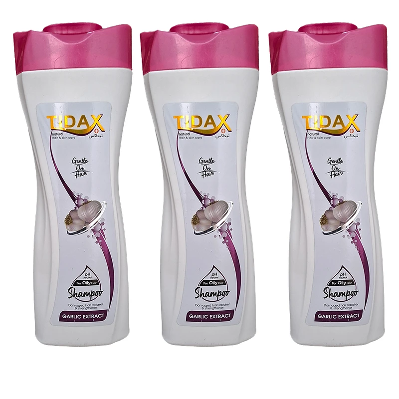 شامپو مو تیداکس مدل سیر مناسب برای موهای چرب حجم 600 میلی لیتر مجموعه 3 عددی