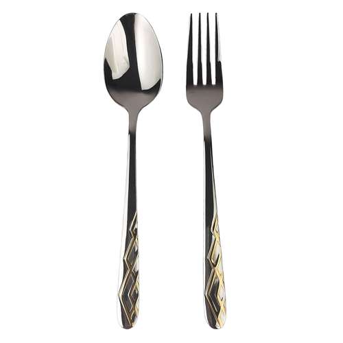 ست قاشق و چنگال غذا خوری 12 پارچه بونیتو طرح دونا دو رنگ خطی کد 4512