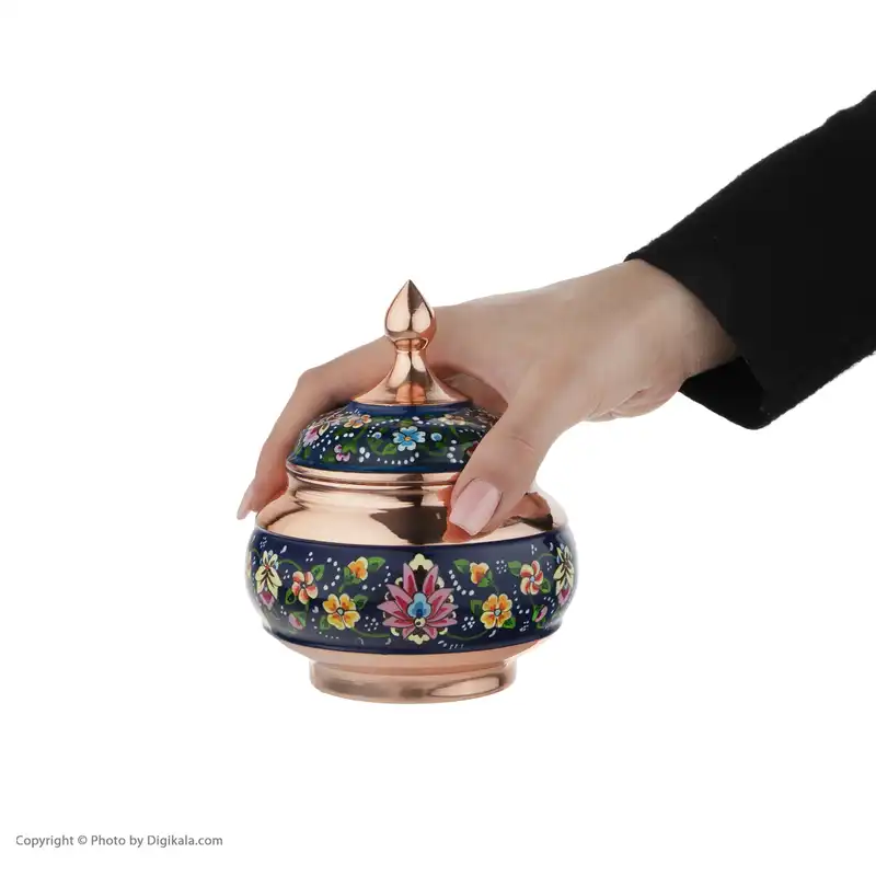 قندان مسی طرح شاه عباسی مدل نقاشی پرداز کد TM54