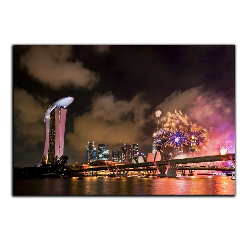 تابلو شاسی بکلیت طرح منظره برج های مارینا بی سندز سنگاپور مدل SH-521