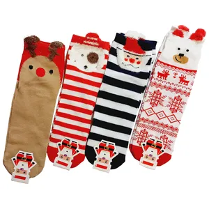 جوراب ساق بلند زنانه مدل کریسمسی 01 بسته 4 عددی