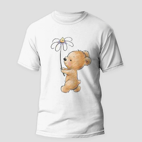 تی شرت آستین کوتاه زنانه مدل خرس تدی کد z003