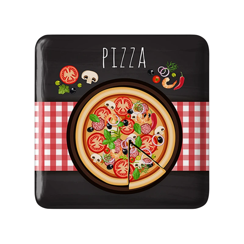 پیکسل خندالو طرح پیتزا  Pizza مدل مربعی کد 31087