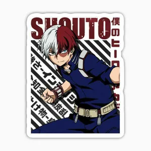 استیکر لپ تاپ و موبایل بووم طرح انیمه My Hero Academy مدل Todoroki کد SM6 