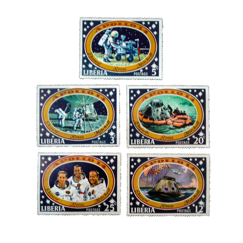 تمبر یادگاری مدل فضایی کد a-855 مجموعه 5 عددی