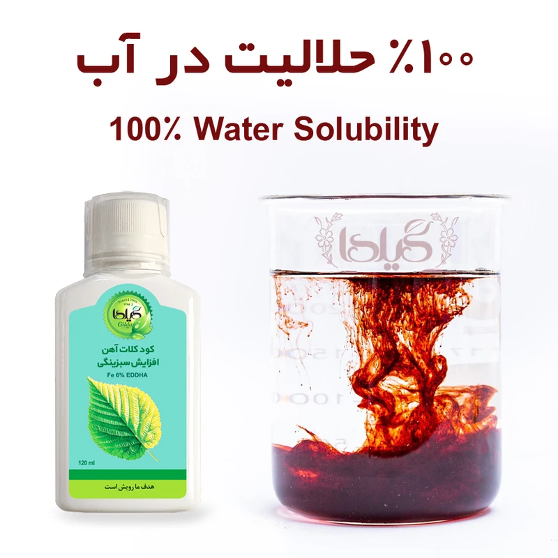 عکس شماره 9 : کود مایع کلات آهن افزایش سبزینگی گیلدا مدل fe6-eddha حجم 120 میلی لیتر
