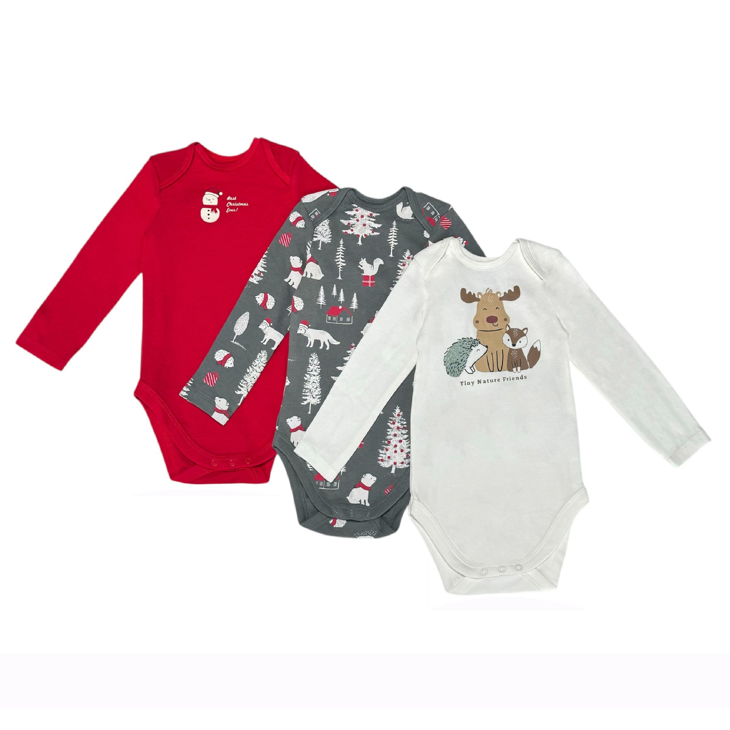 بادی آستین بلند نوزادی سی اند ای مدل 765 مجموعه 3 عددی