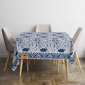 رومیزی برند رومیزی باز طرح مربع مدل سنتی مدرن کد 11083 سایز 140*140 سانتی متر