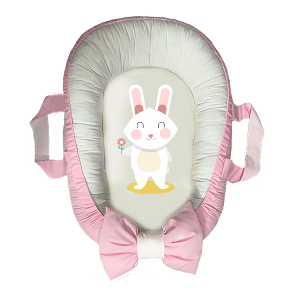 سرویس خواب سه تکه نوزاد مدل گارد محافظ دار طرح هرگوش گلی کد 048