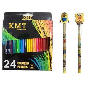 مداد رنگی 24 رنگ کی ام تی مدل 11A به همراه مداد فشنگی مجموعه 26 عددی