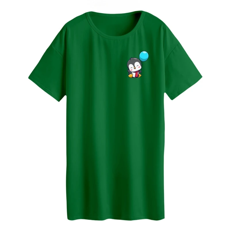 تی شرت لانگ زنانه مدل پنگوئن کد ۳