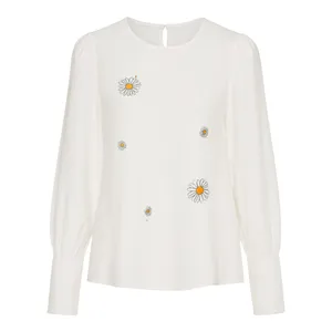 بلوز آستین بلند یقه گرد زنانه مدل 2281