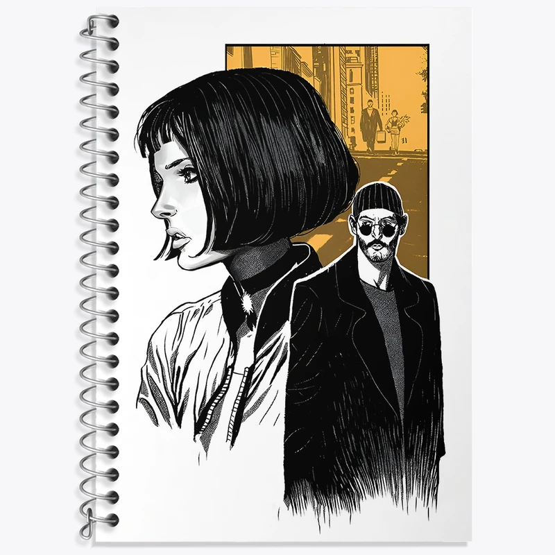 دفتر زبان 50 برگ خندالو مدل سه خط طرح لئون و ماتیلدا کد N3252