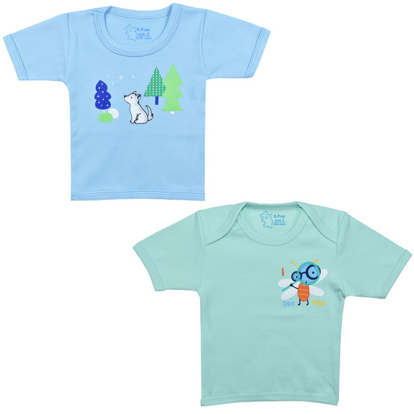 تی شرت آستین کوتاه نوزادی اسپیکو کد 301 -4 بسته دو عددی