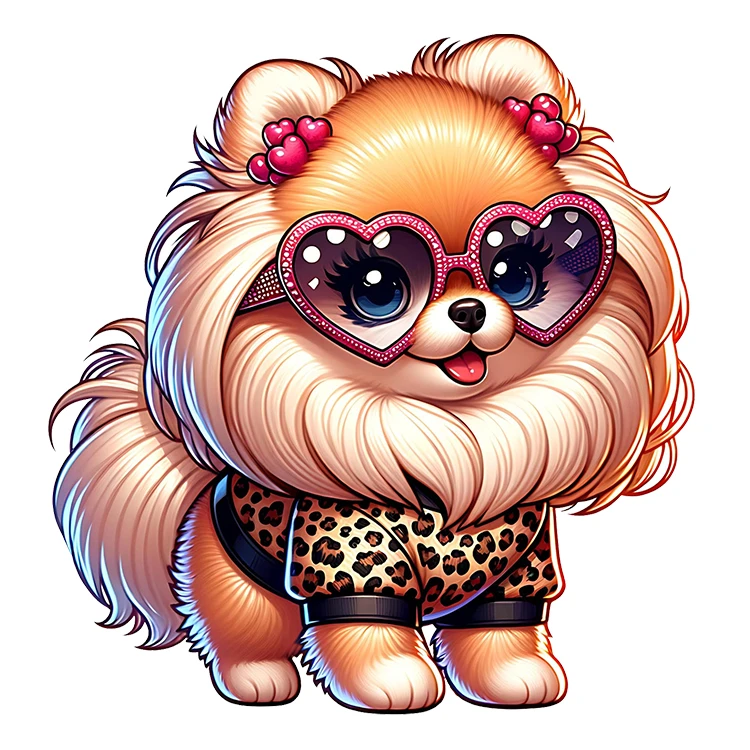 استیکر پارچه و لباس پاد آفرین مدل کارتونی طرح سگ کیوت فانتزی کد S2862