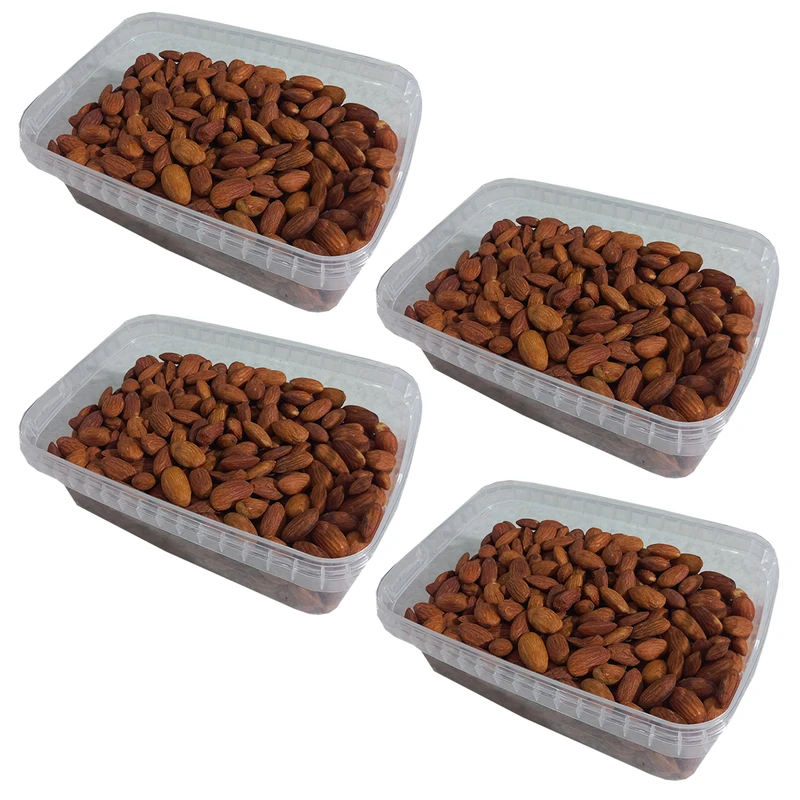 مغز بادام درختی برشته لعابی - 2400 گرم بسته 4 عددی