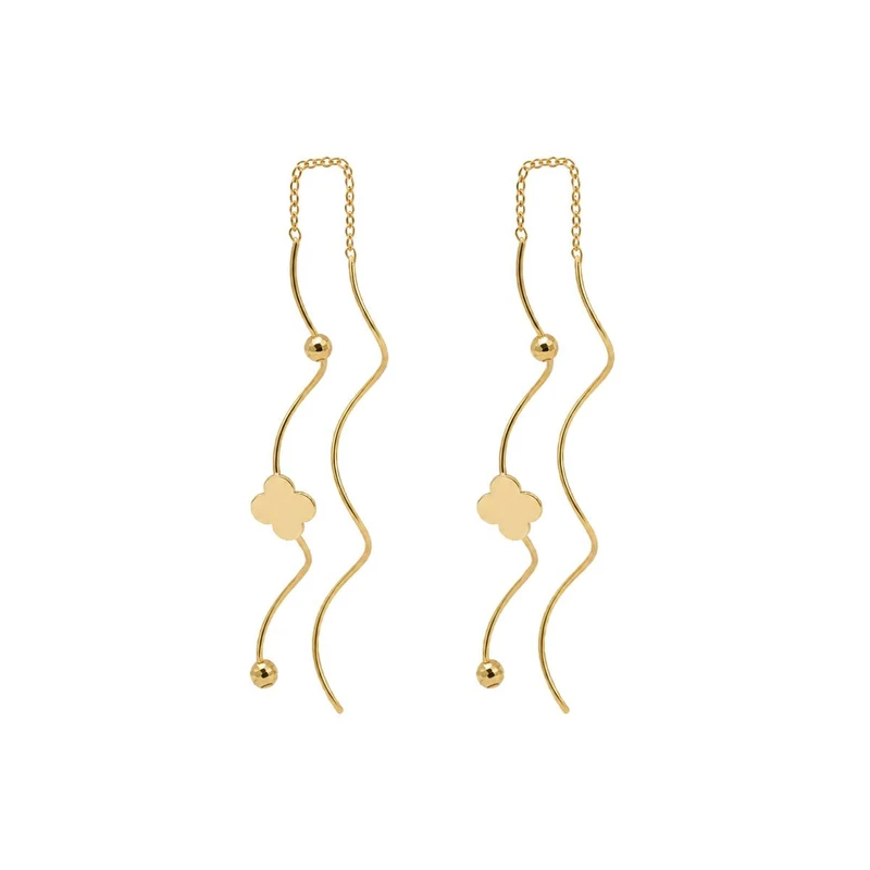 گوشواره بخیه‌ای طلا 18 عیار زنانه مان گالری مدل پیچک ونکلیف کد EA01-0032000